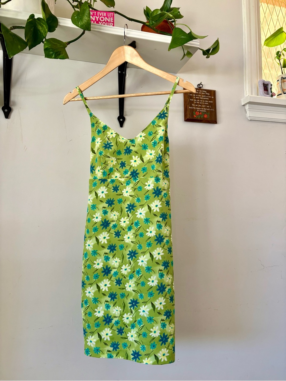 Green Floral Slip Dress - Women's Summer Dress
